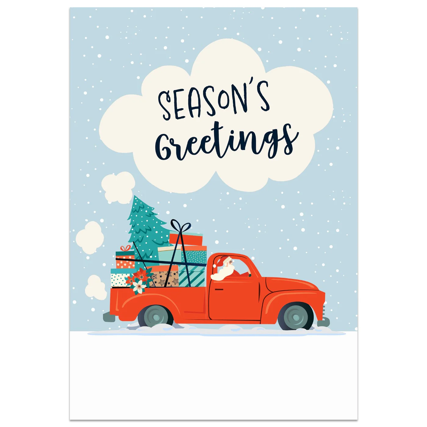 Season's Greetings Santa Car Card