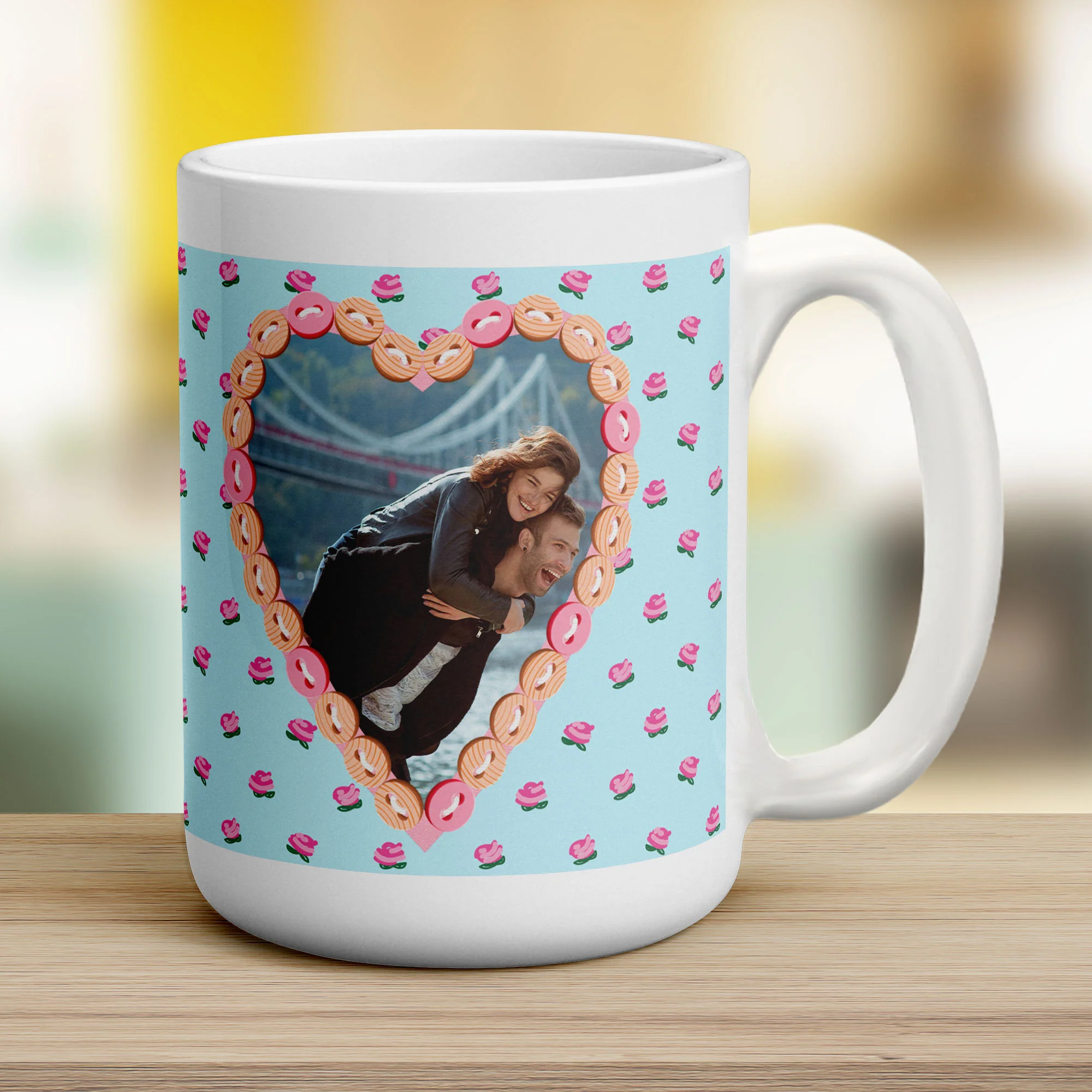 Shabby Chic Button Heart Photo Mug - Image 20