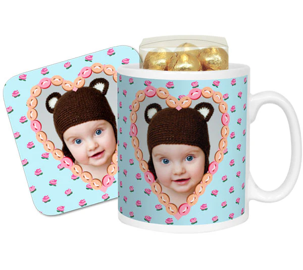 Shabby Chic Button Heart Photo Mug - Image 5