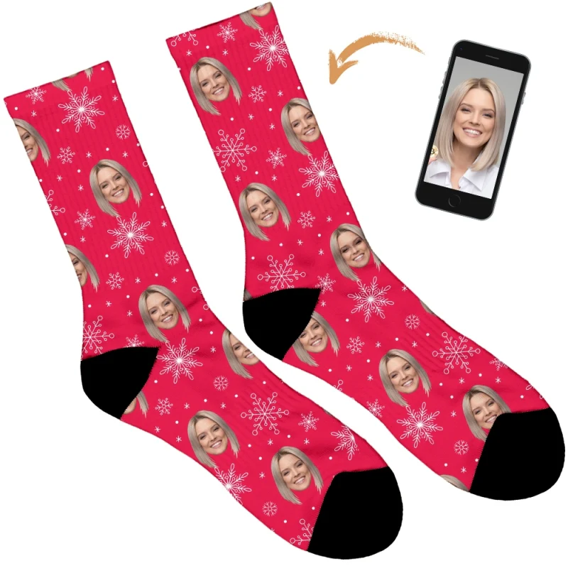 Snowflake Design Personalised Socks - Image 12