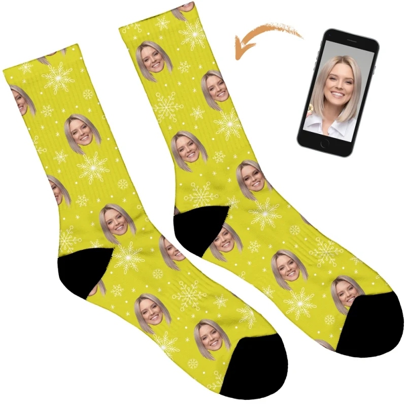 Snowflake Design Personalised Socks - Image 13