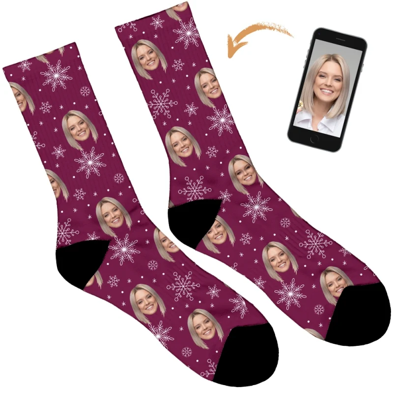 Snowflake Design Personalised Socks - Image 20