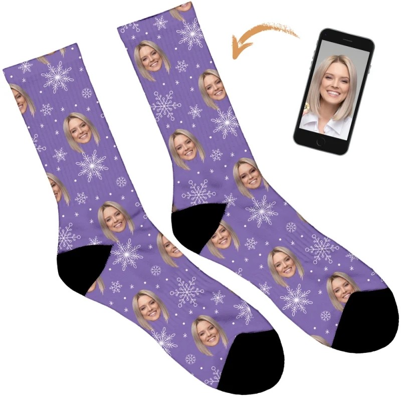 Snowflake Design Personalised Socks - Image 22