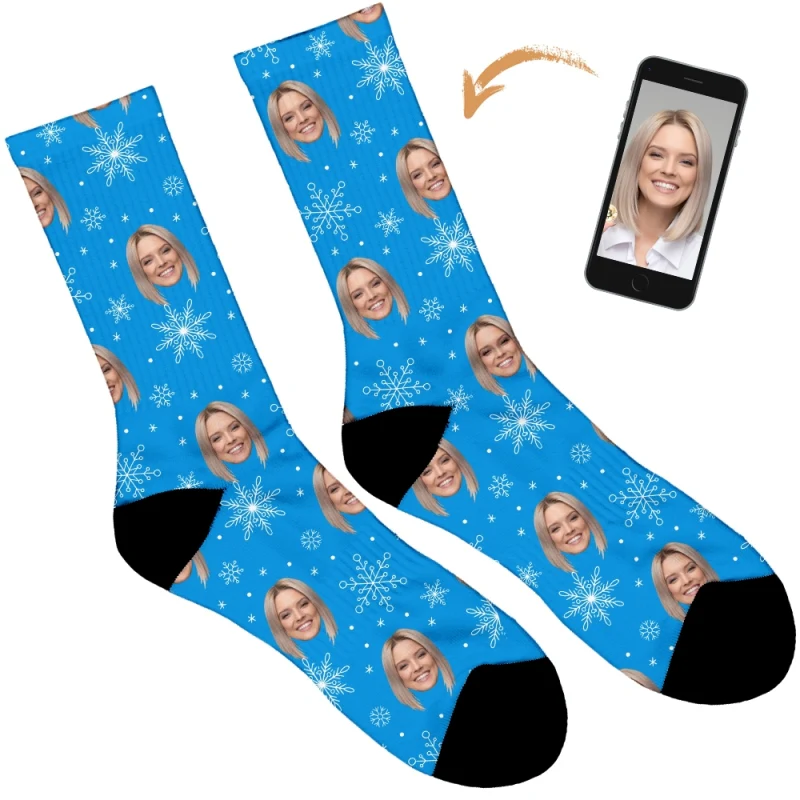 Snowflake Design Personalised Socks - Image 26