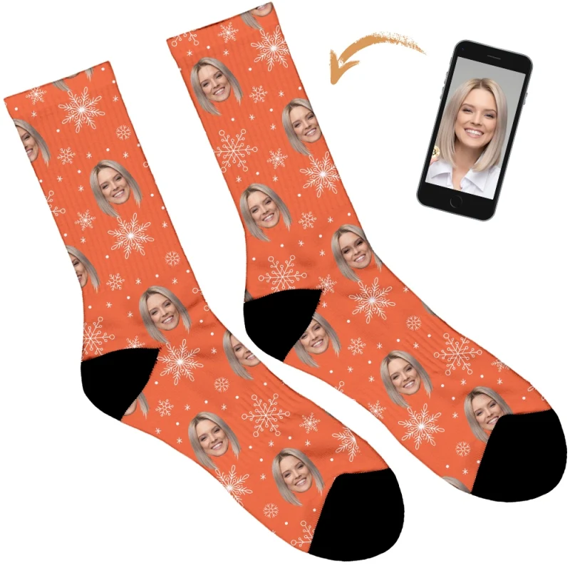 Snowflake Design Personalised Socks - Image 31