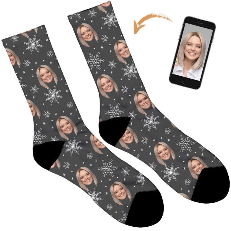 Snowflake Design Personalised Socks - Image 8