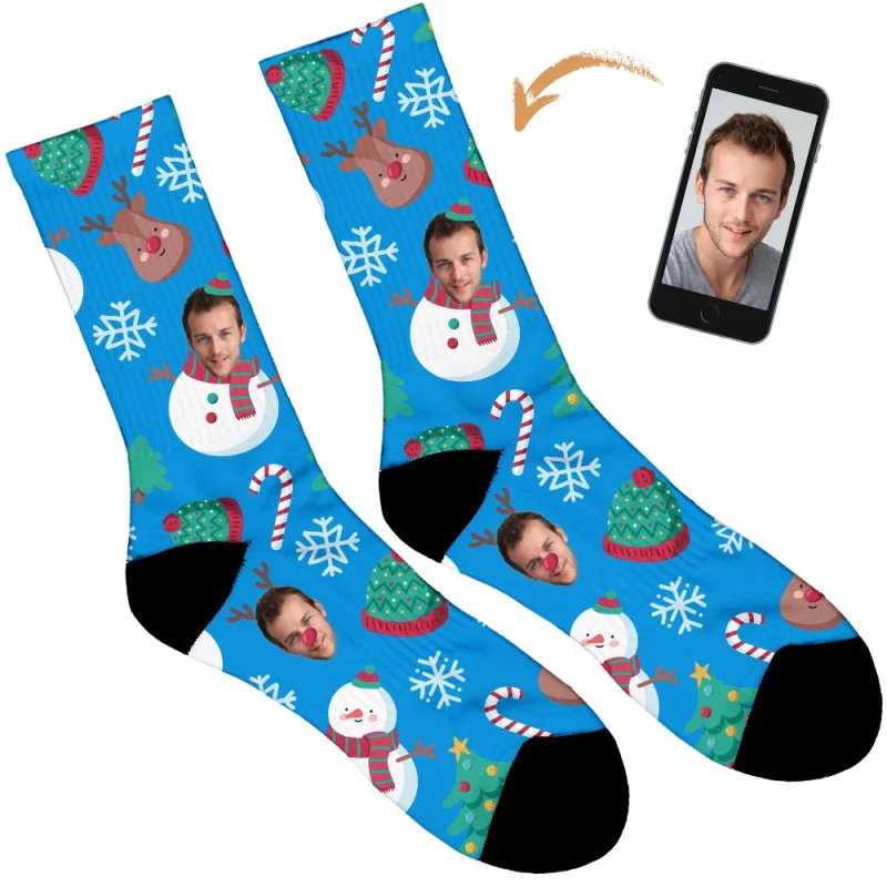 Snowman Personalised Christmas Socks - Image 3