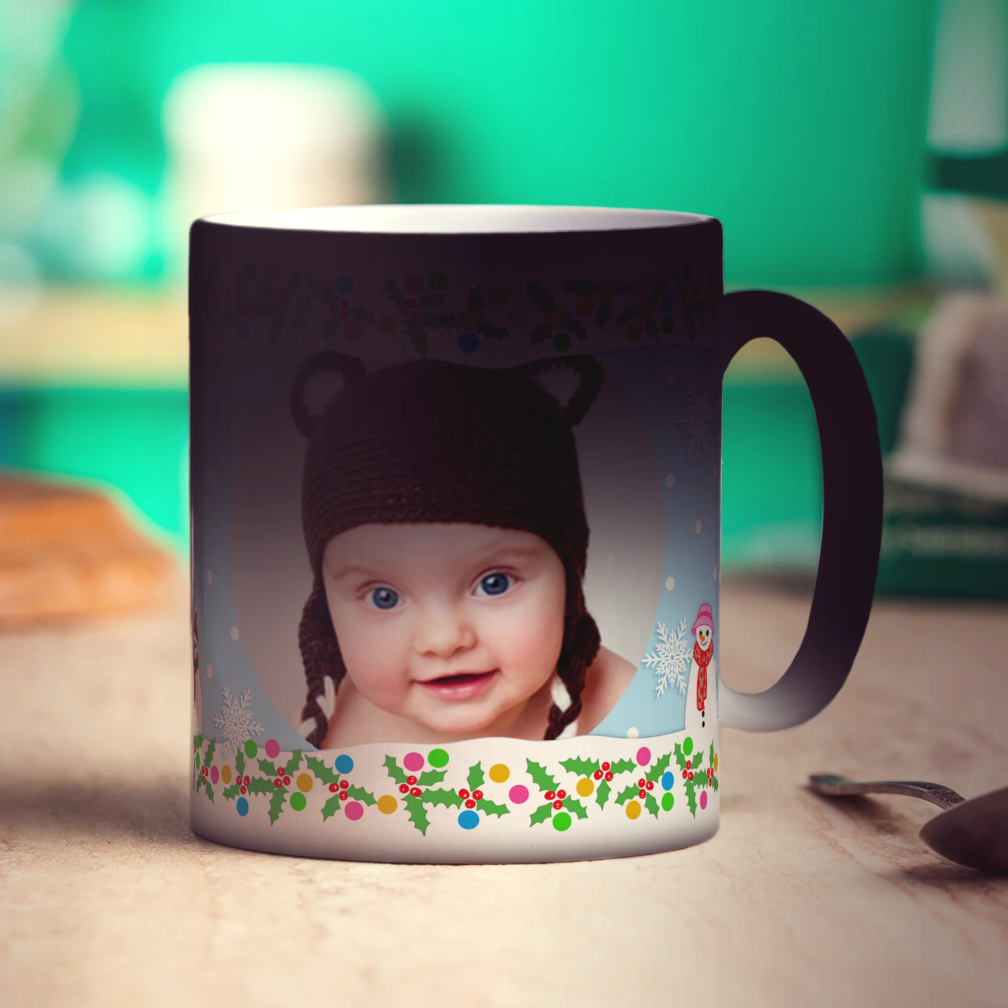 Snowmen Personalised Photo Mug - Image 6