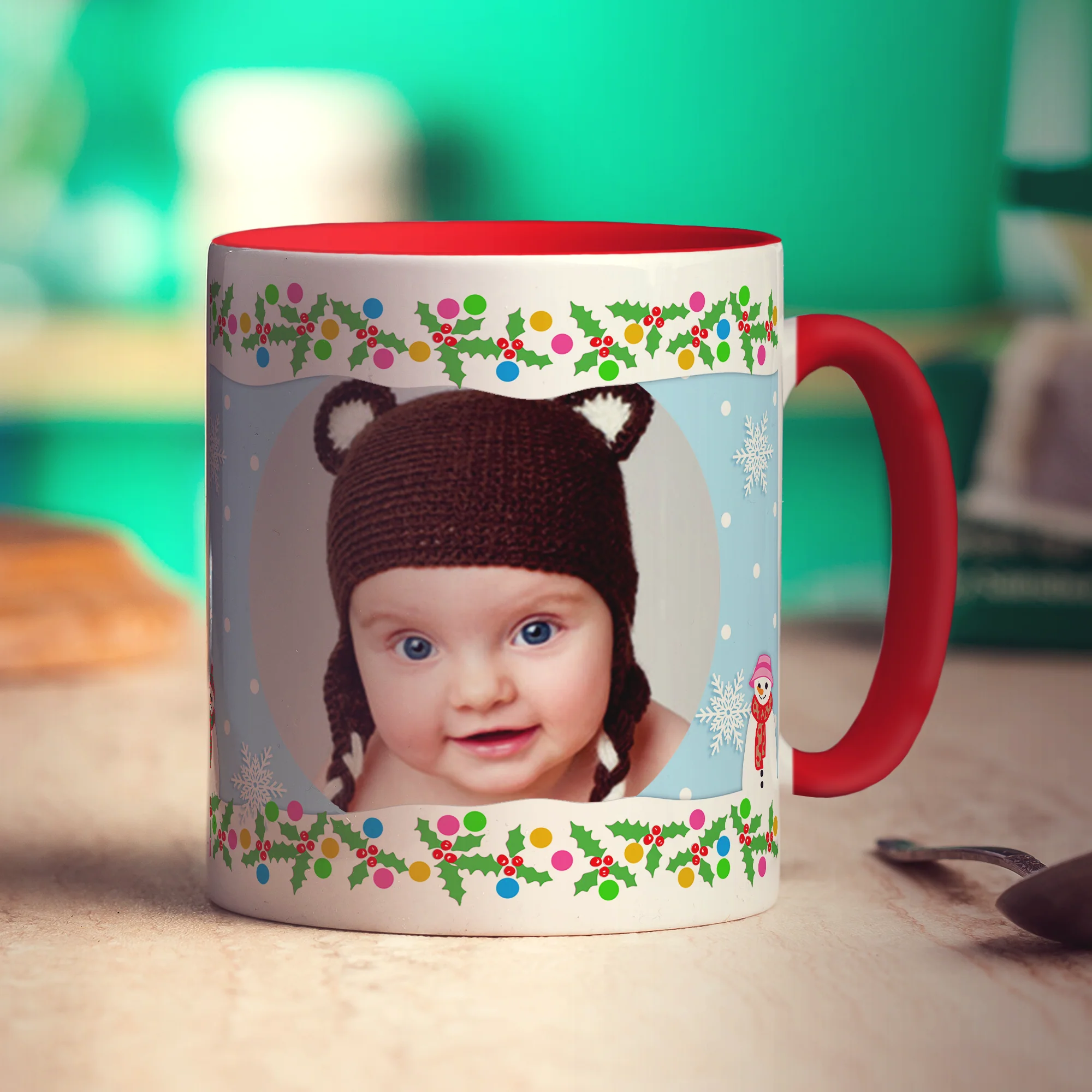 Snowmen Personalised Photo Mug - Image 9