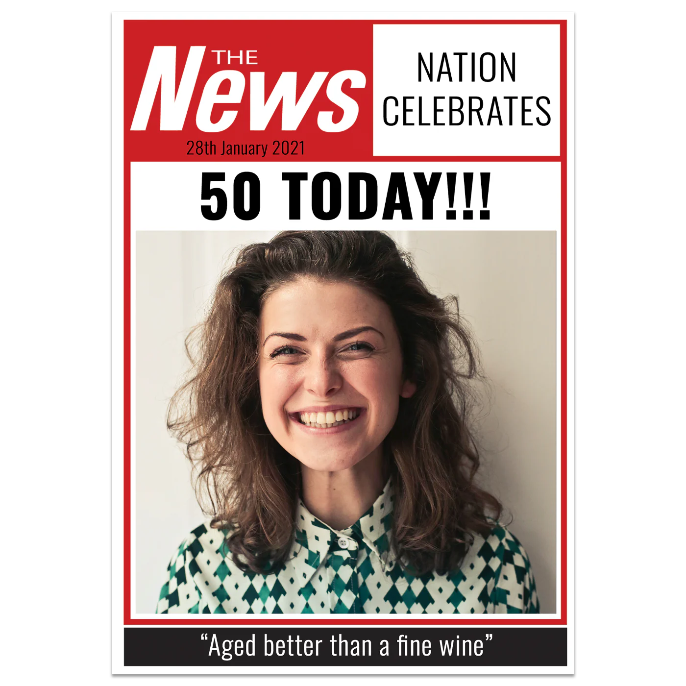 Spoof Newspaper Personalised Photo Card