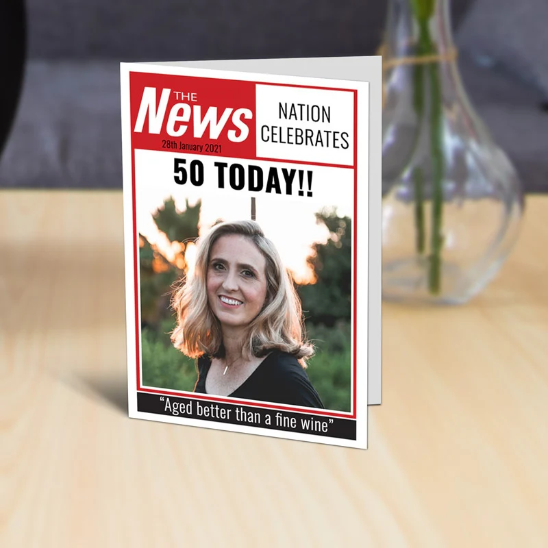 Spoof Newspaper Personalised Photo Card - Image 2