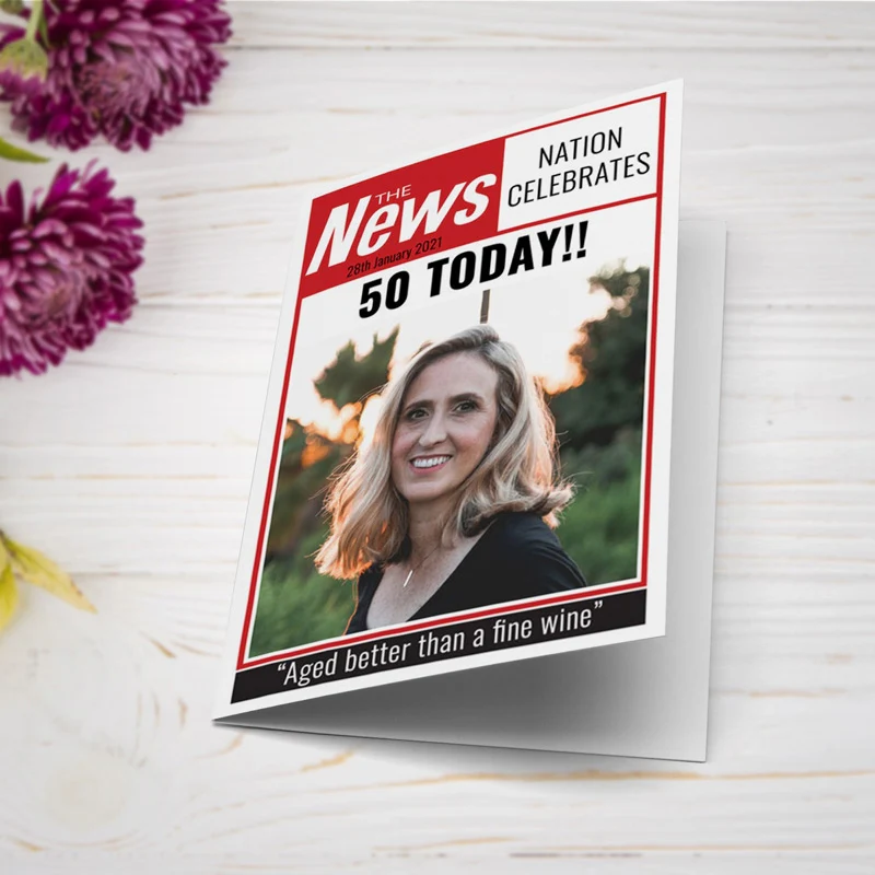 Spoof Newspaper Personalised Photo Card - Image 3
