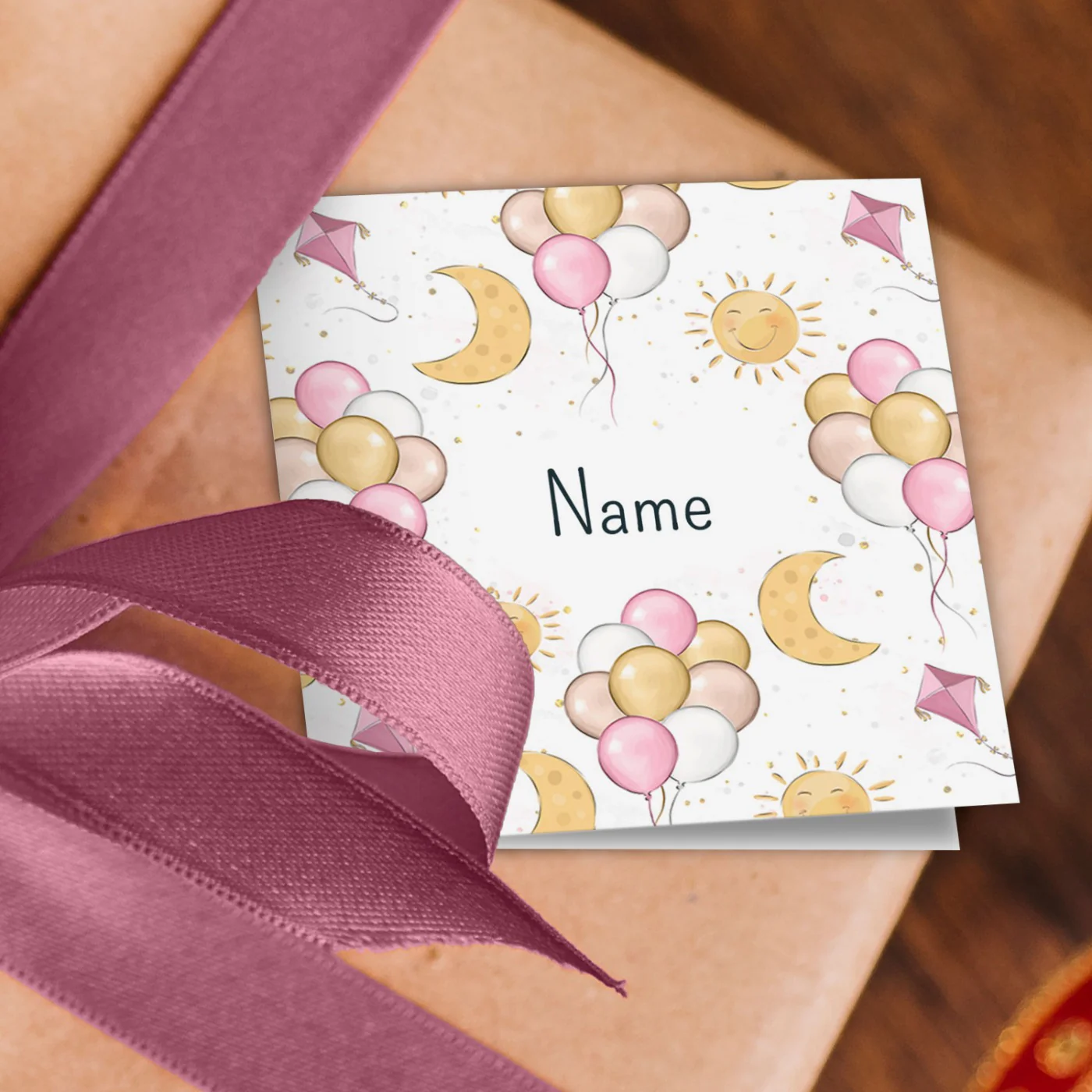 Sun and Moon Name Wrapping Paper - Image 2