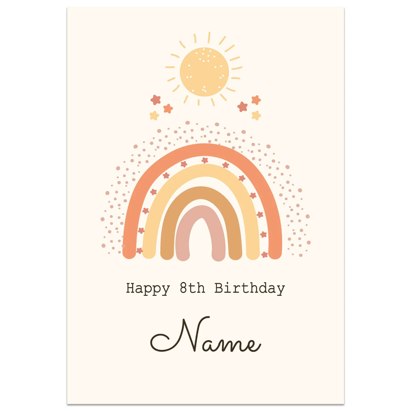 Sunny Rainbow 8th Birthday Card