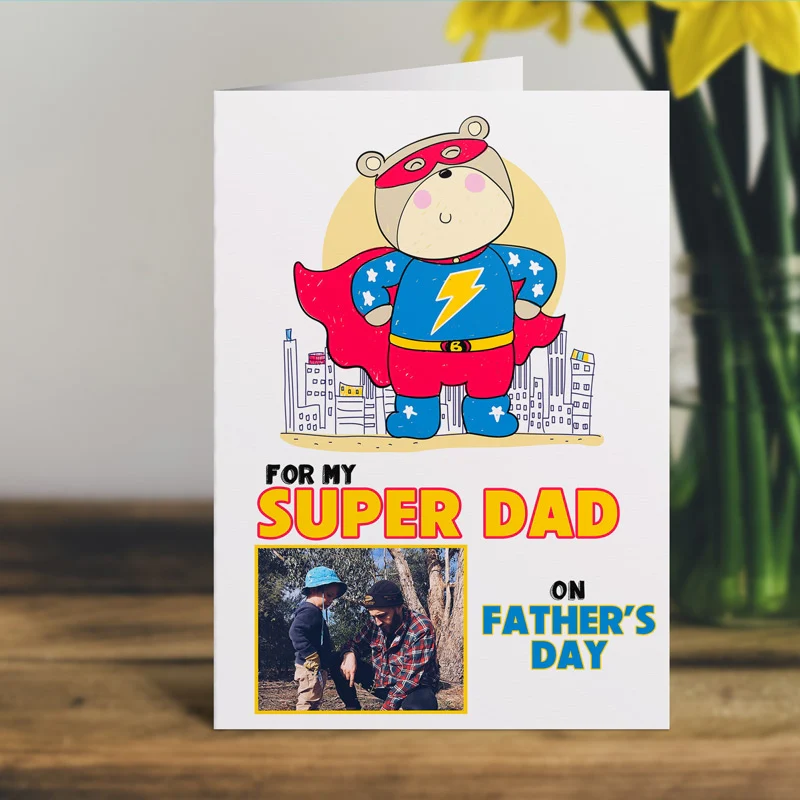 Super Dad Photo Father's Day Card - Image 2