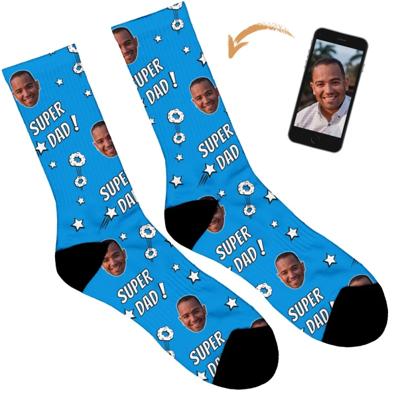 Super Dad Personalised Socks - Image 10