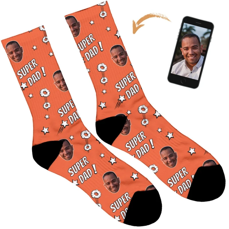 Super Dad Personalised Socks - Image 12