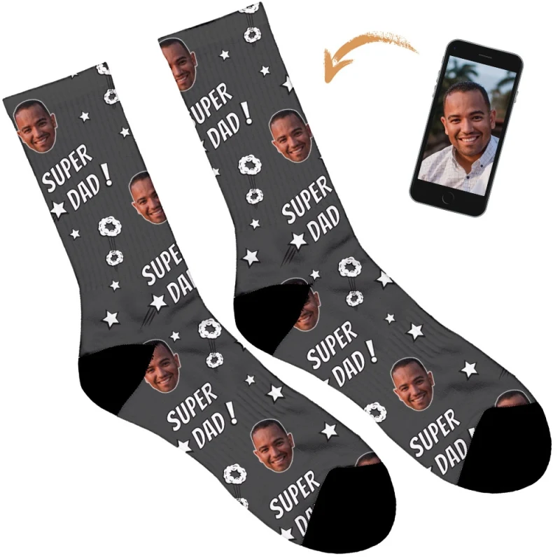 Super Dad Personalised Socks - Image 22