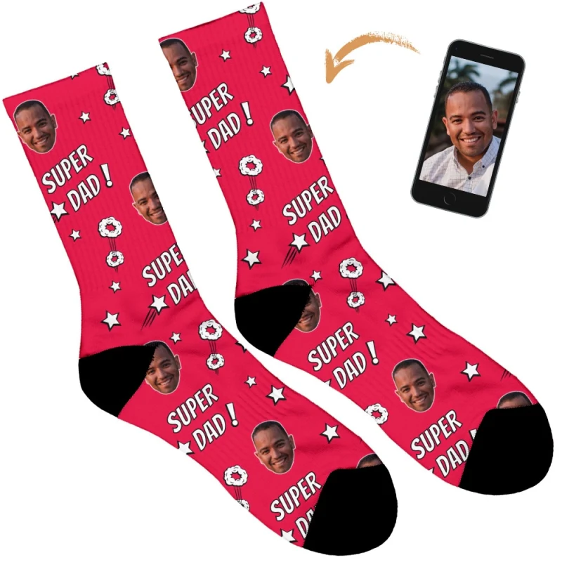 Super Dad Personalised Socks - Image 35