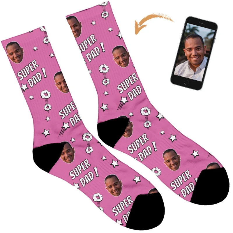 Super Dad Personalised Socks - Image 54