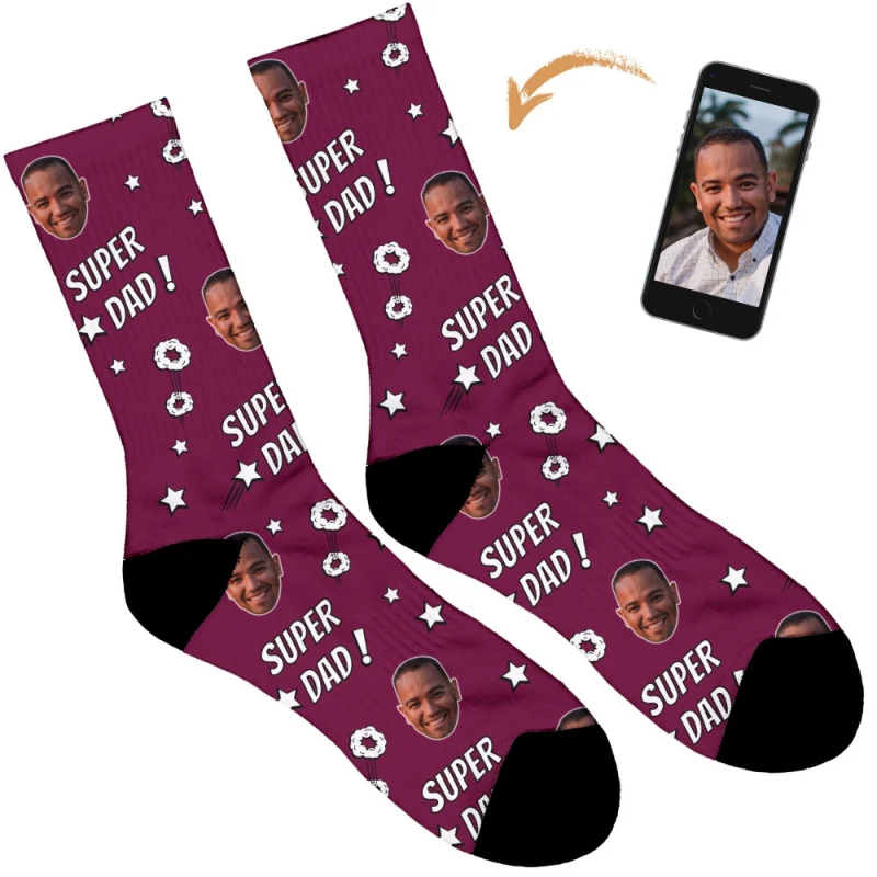 Super Dad Personalised Socks - Image 63