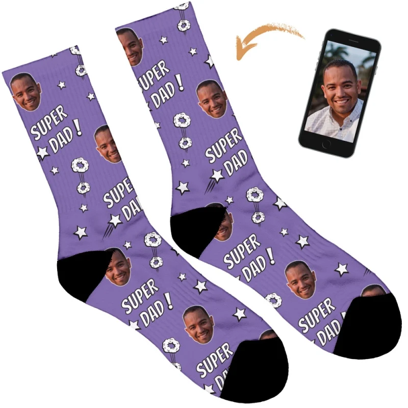 Super Dad Personalised Socks - Image 72