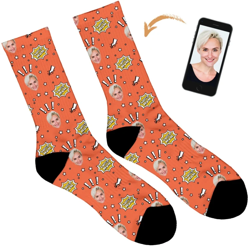 Super Mum Personalised Socks - Image 100