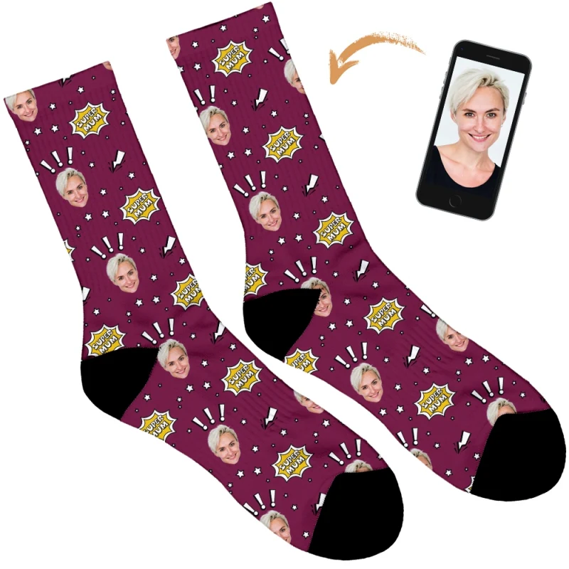 Super Mum Personalised Socks - Image 59