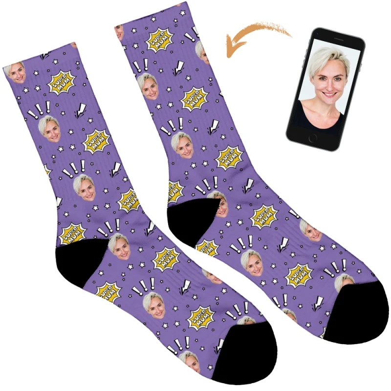 Super Mum Personalised Socks - Image 71