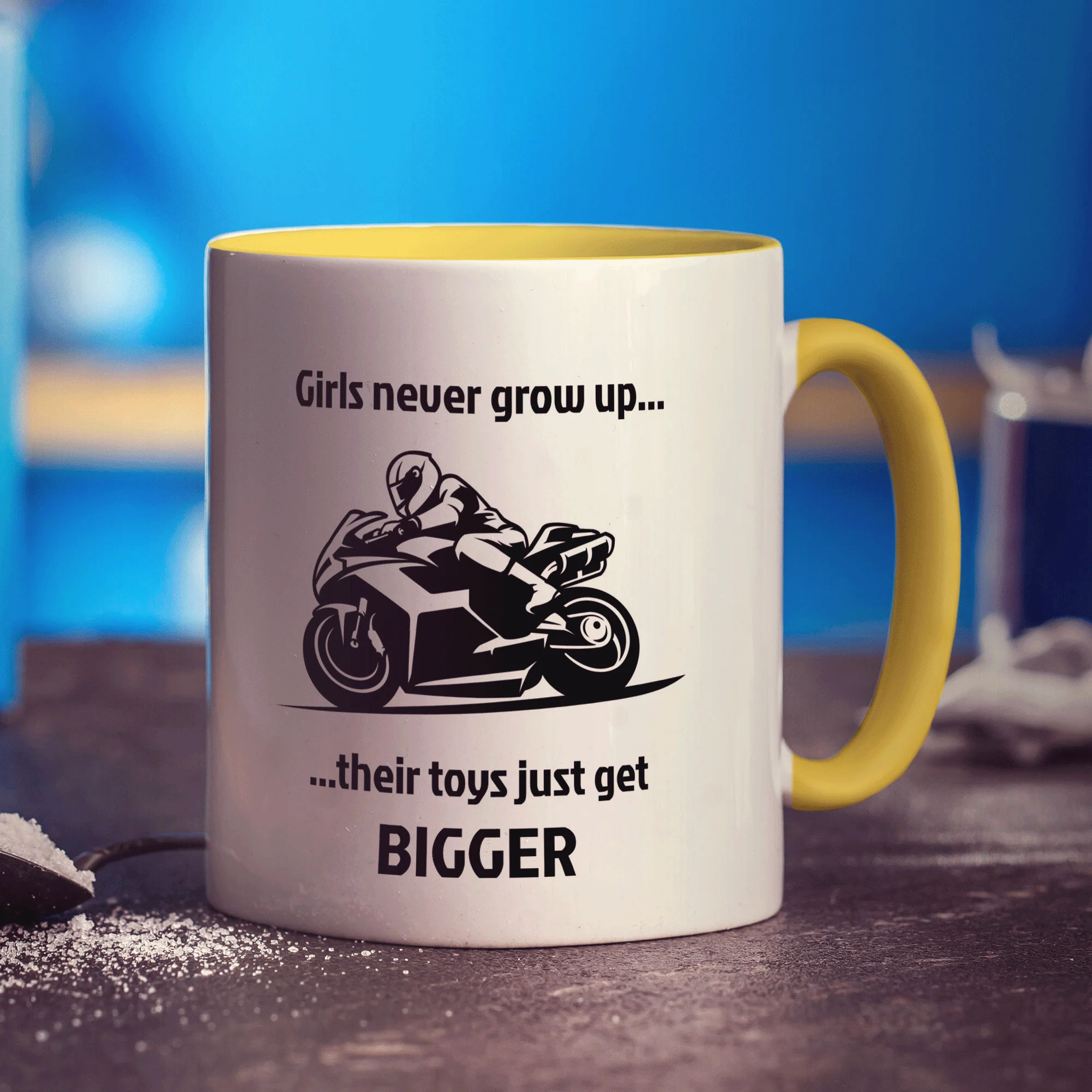 Girls Don't Grow Up, Their Toys Just Get Bigger Motorbike Mug - Image 5