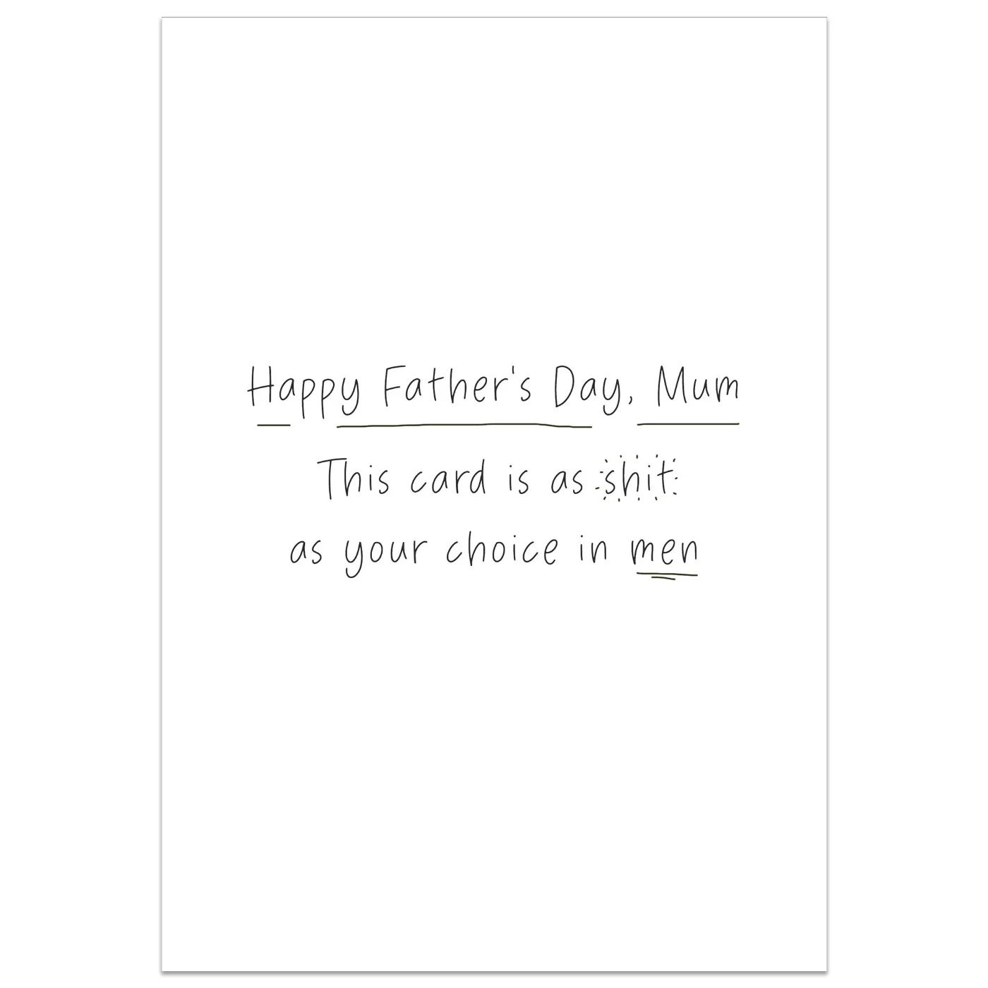 This Card is as Shit as Your Choice in Men Card