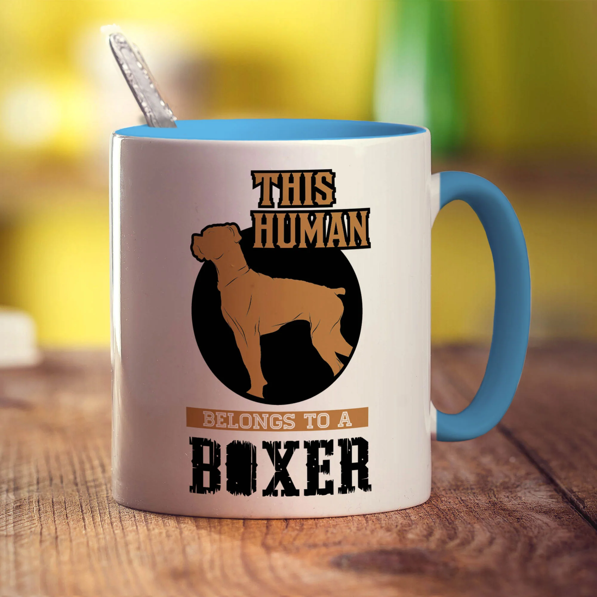 This Human Belongs To A Boxer Mug - Image 8