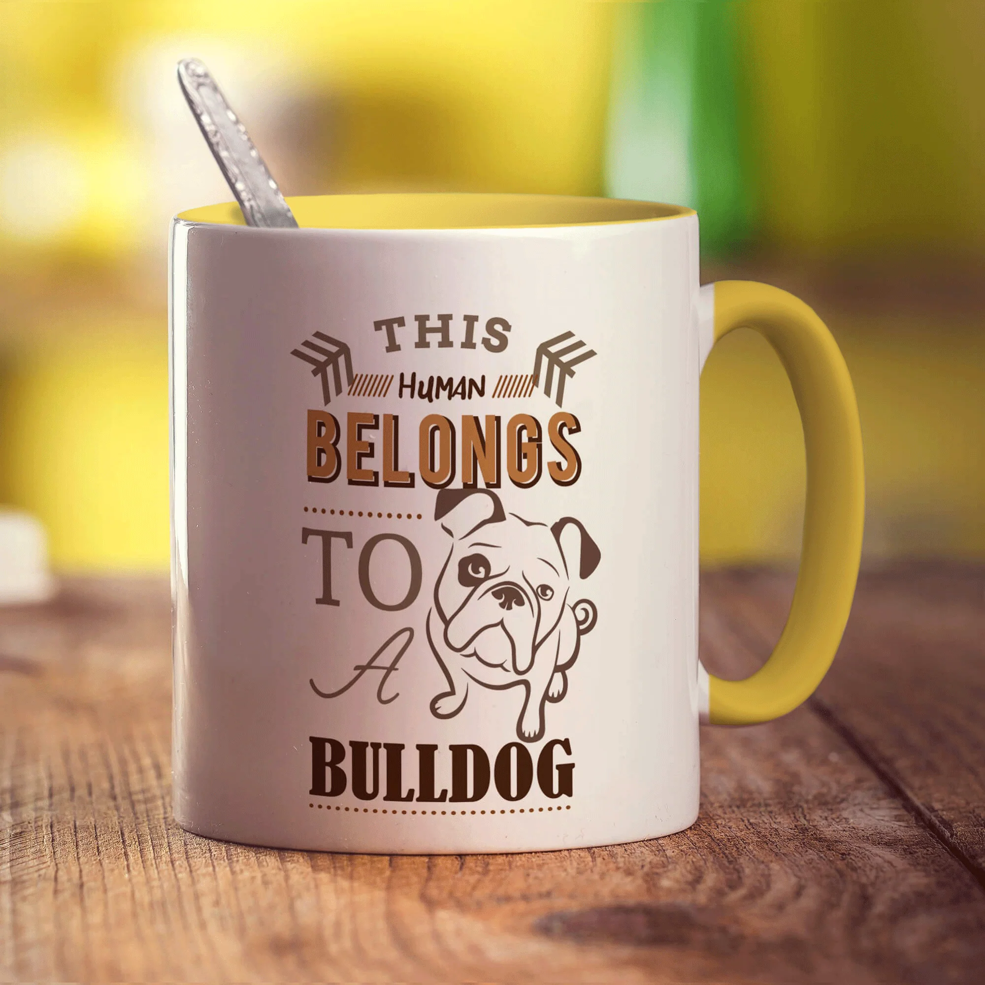 This Human Belongs To A Bulldog Mug - Image 5