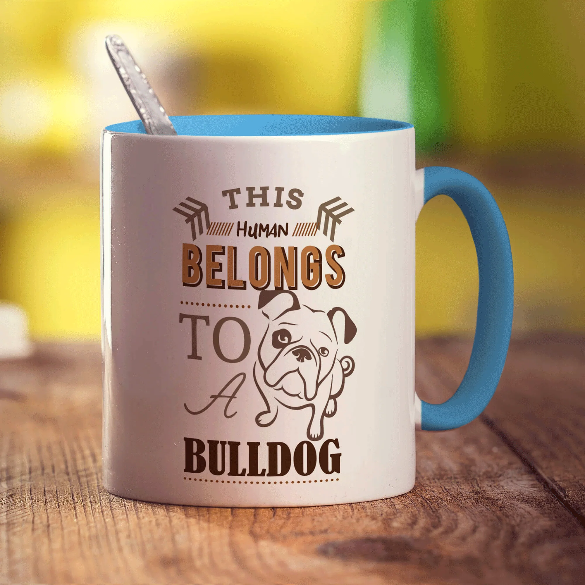 This Human Belongs To A Bulldog Mug - Image 8
