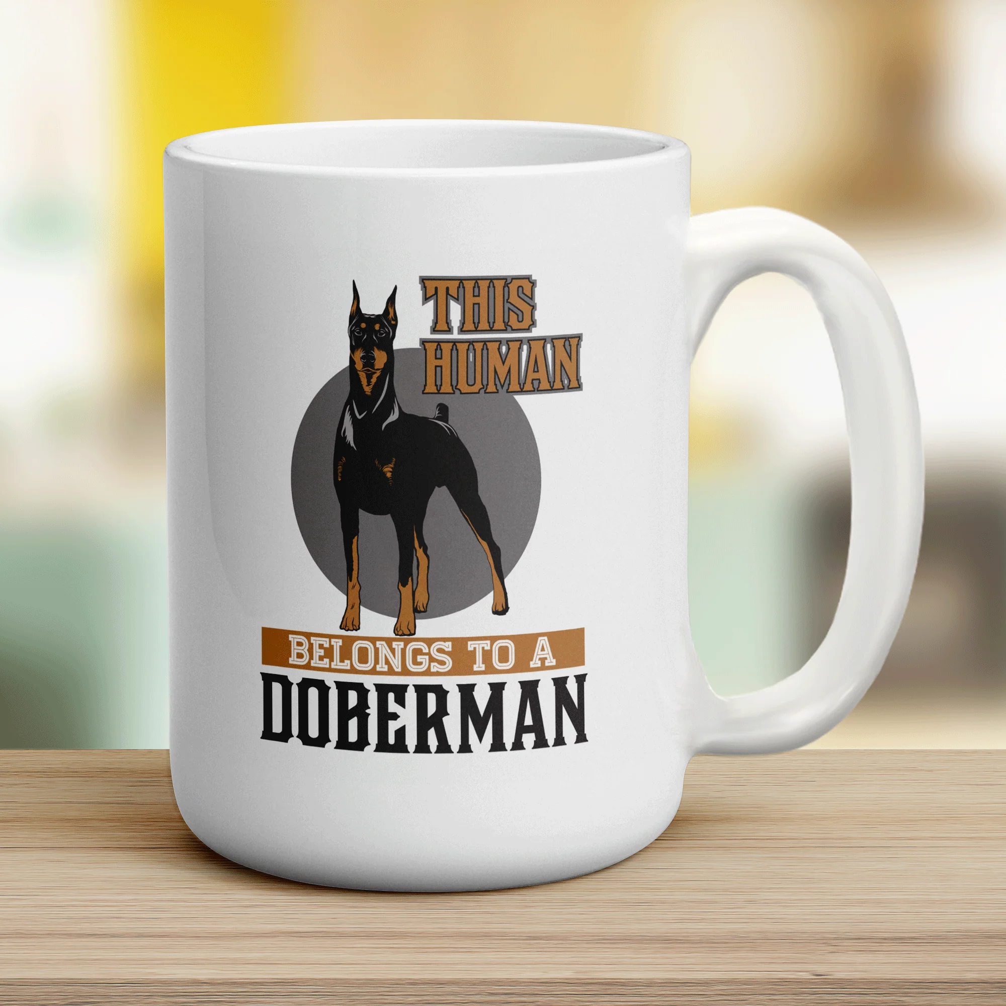 This Human Belongs To A Doberman Mug - Image 12