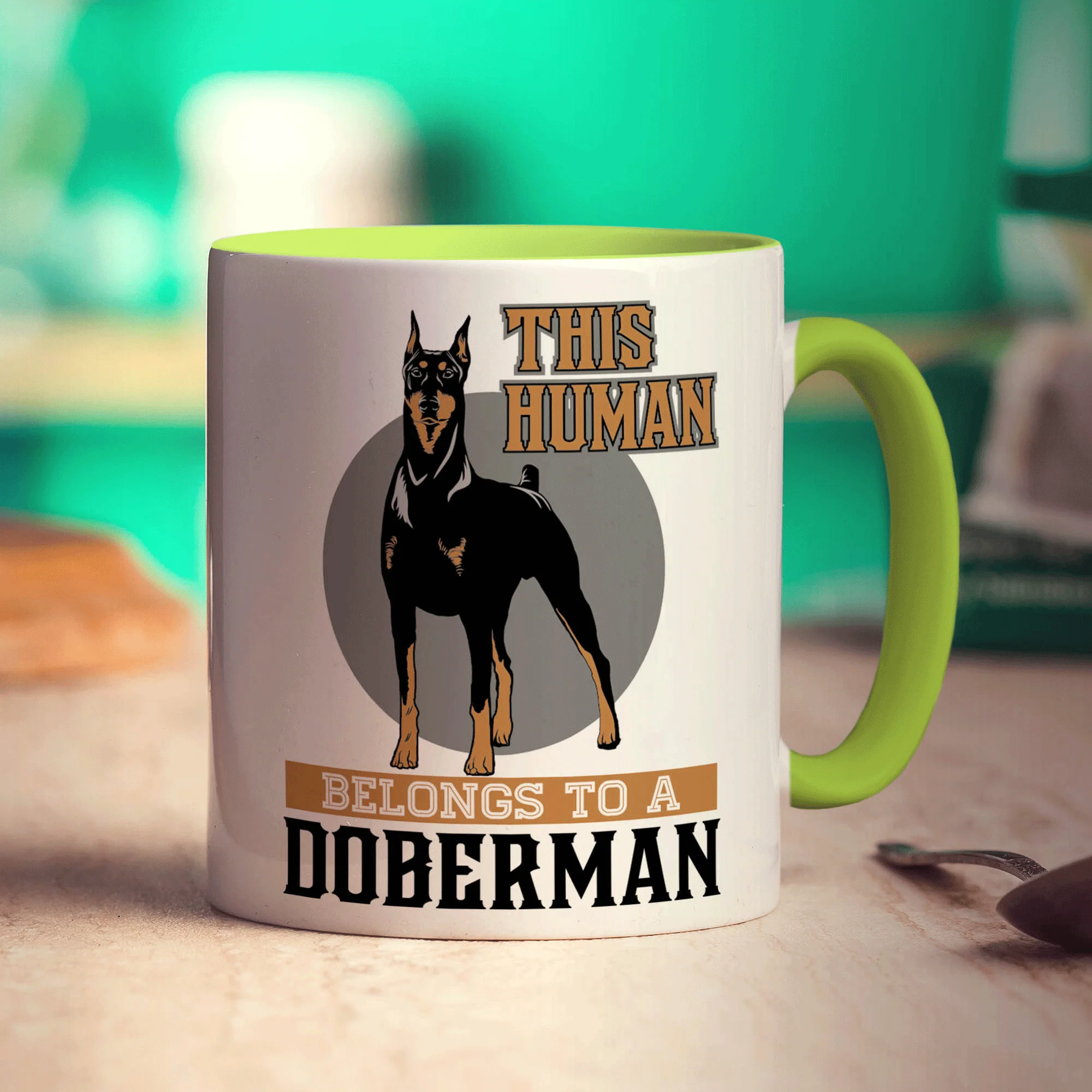 This Human Belongs To A Doberman Mug - Image 7