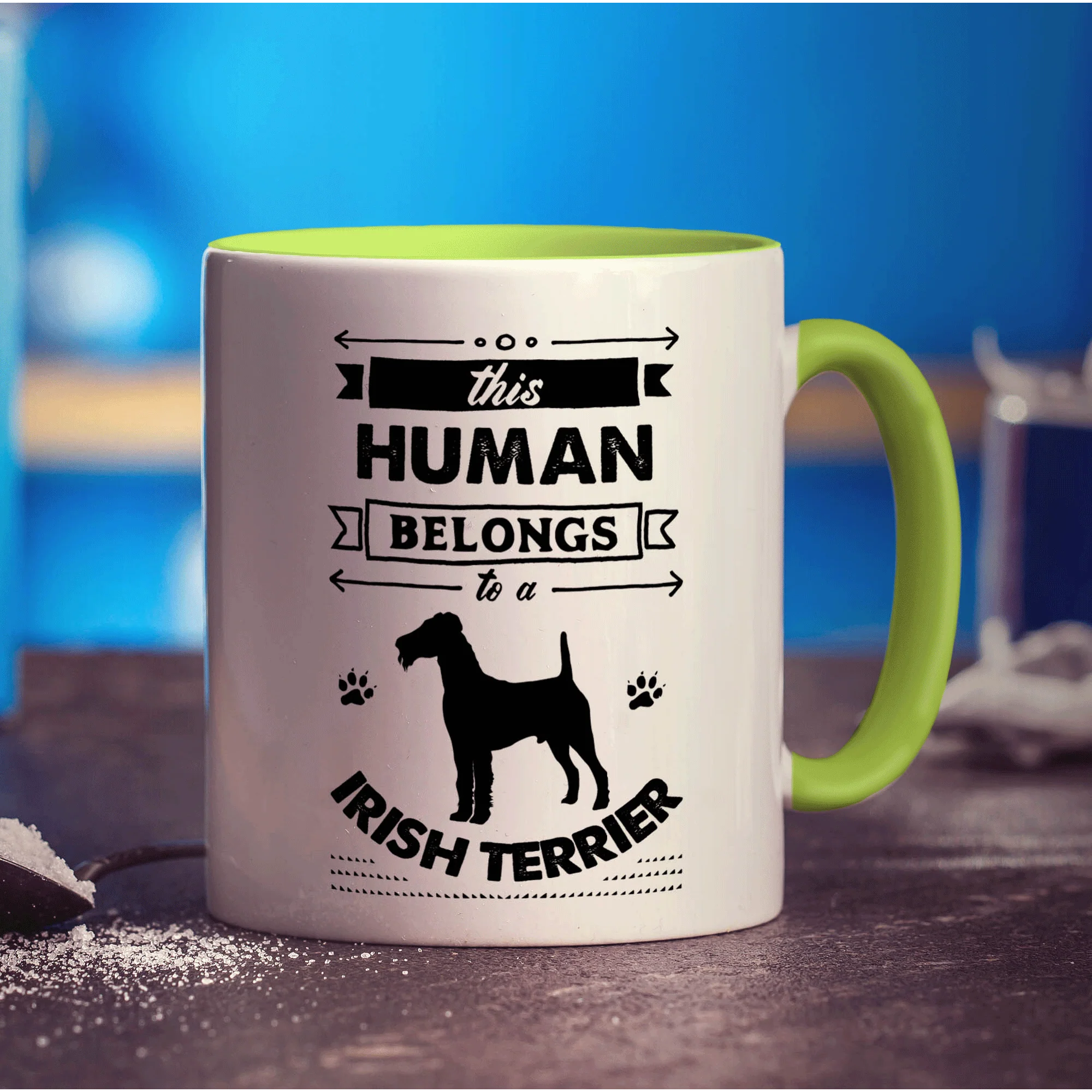 This Human Belongs To A Irish Terrier Mug - Image 7