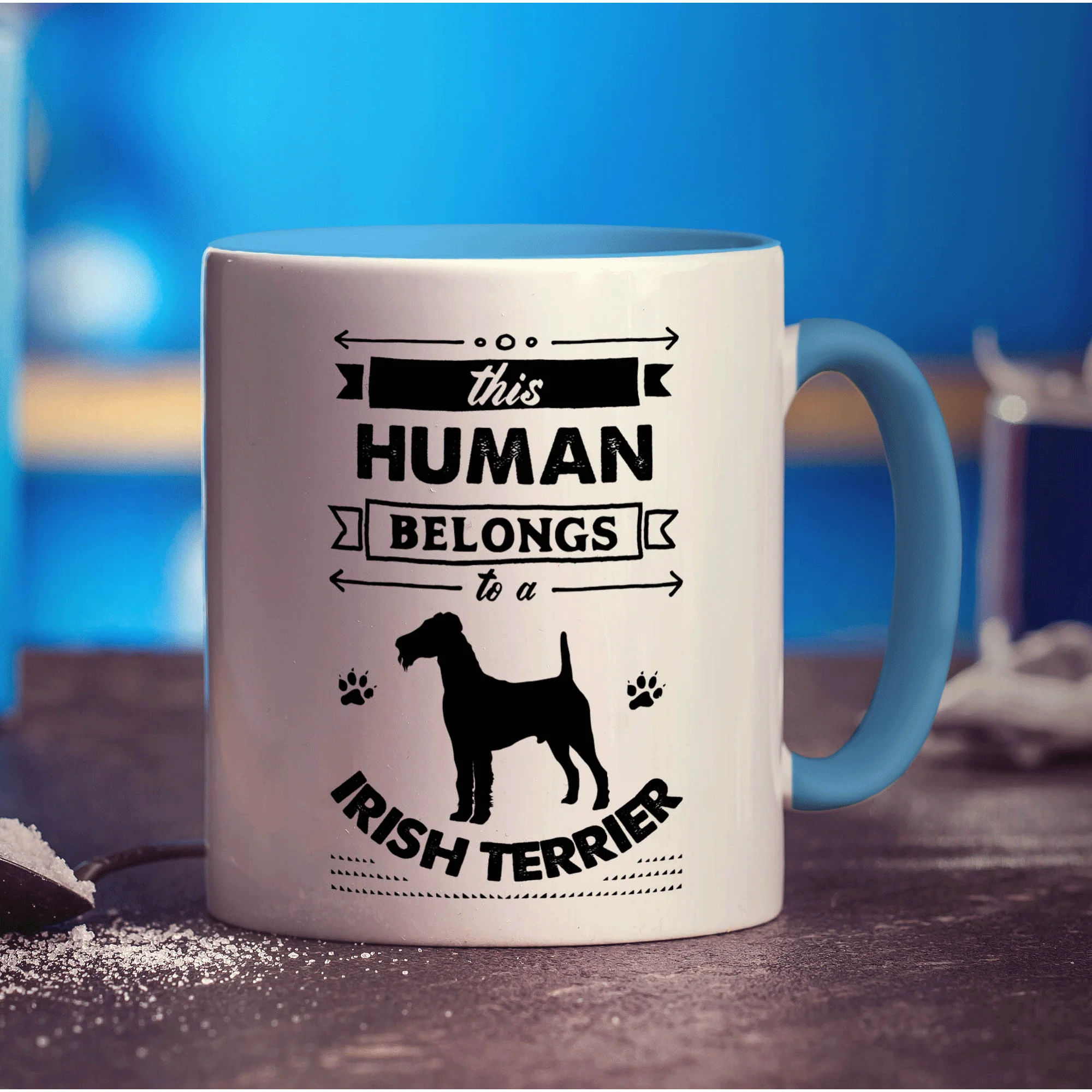 This Human Belongs To A Irish Terrier Mug - Image 8