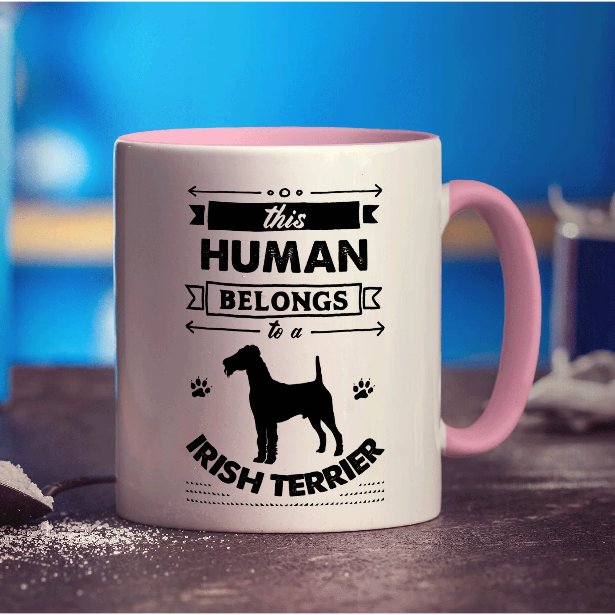 This Human Belongs To A Irish Terrier Mug - Image 9