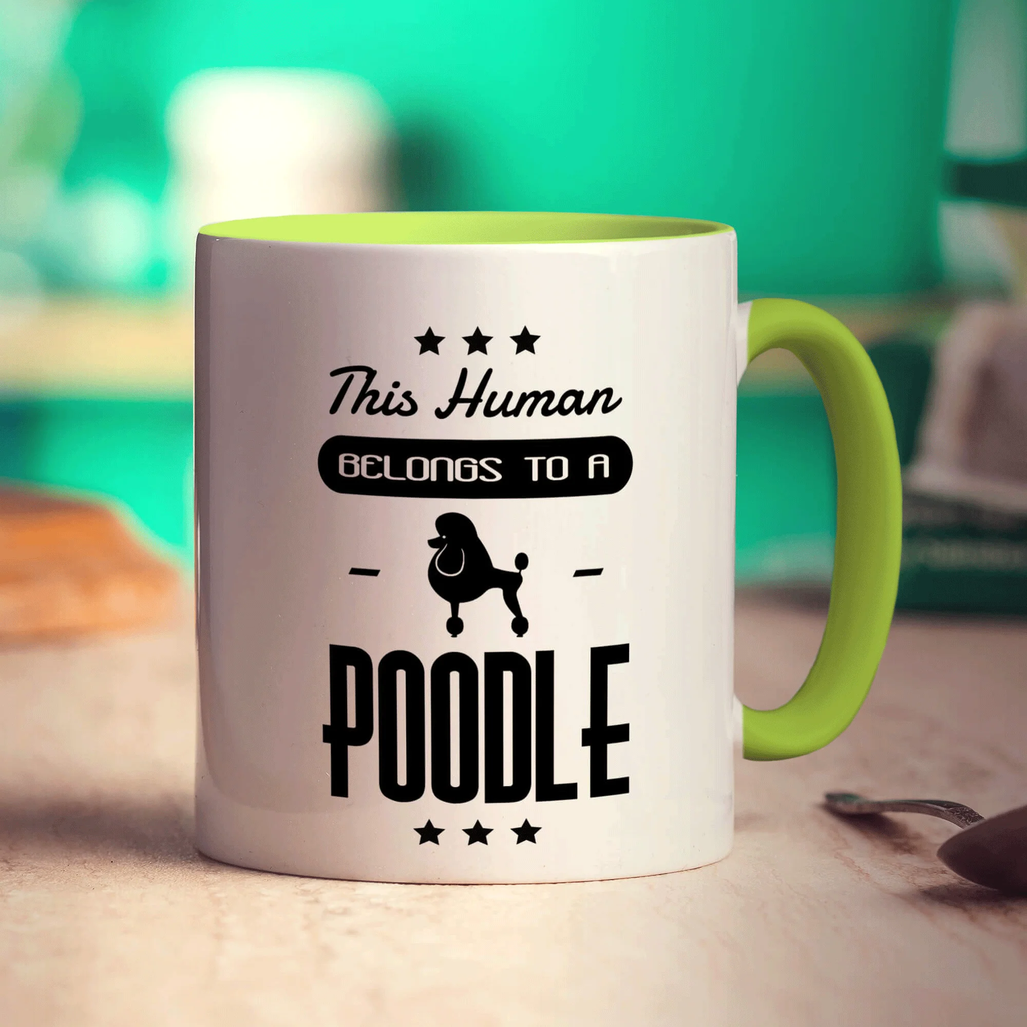 This Human Belongs To A Poodle Mug - Image 7