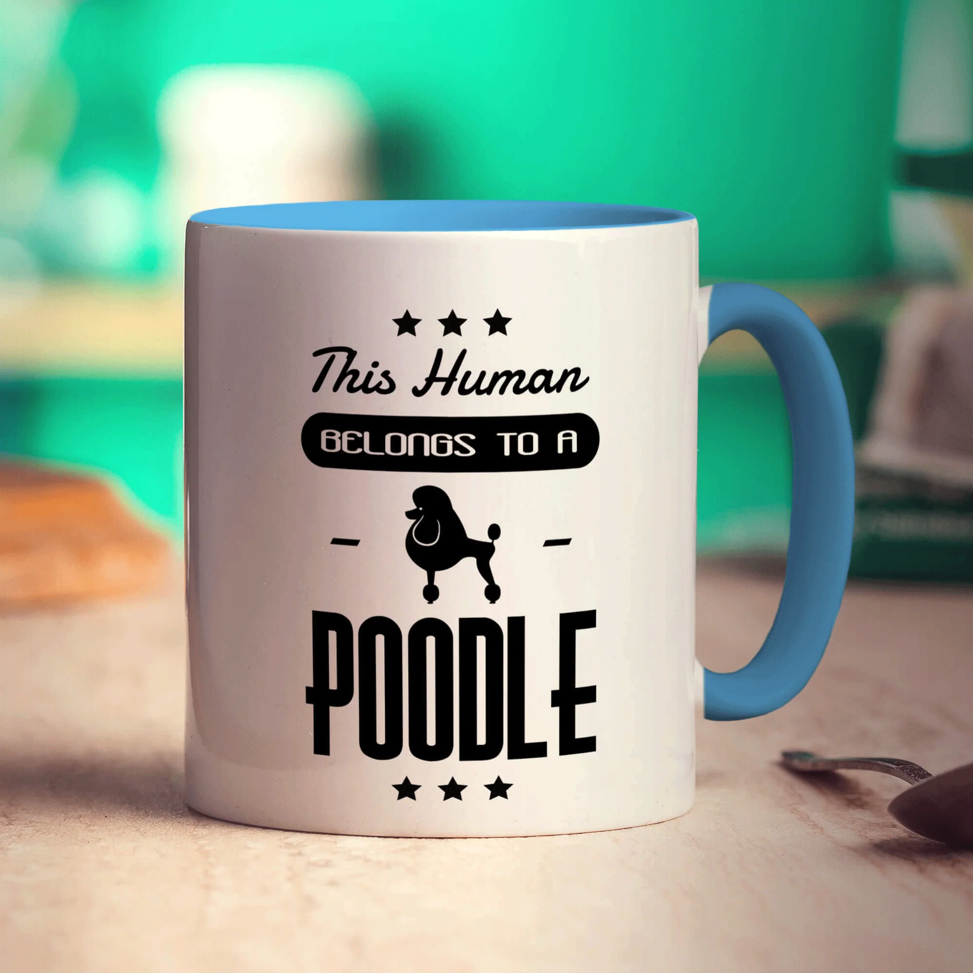 This Human Belongs To A Poodle Mug - Image 8
