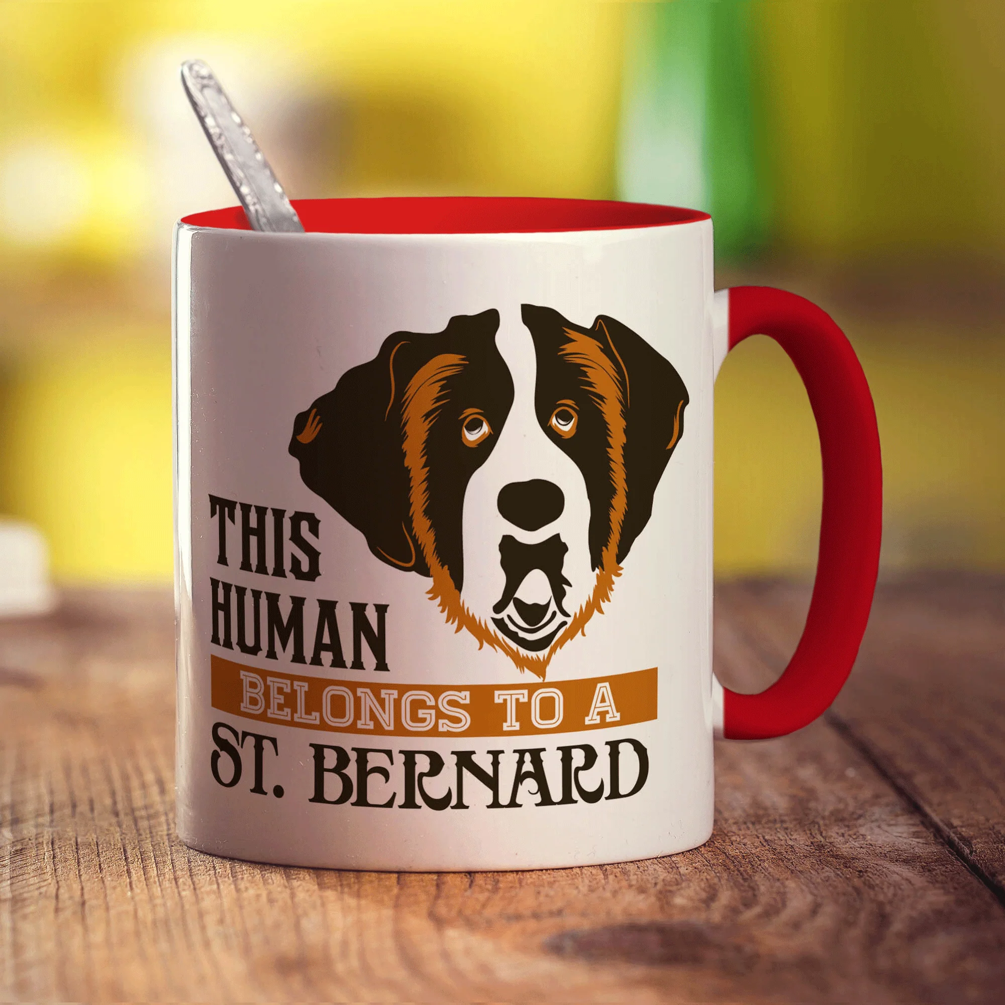This Human Belongs To A St.Bernard Mug - Image 11