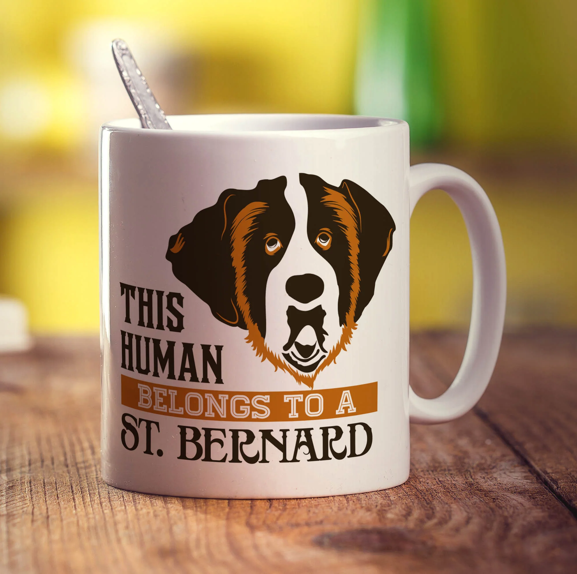 This Human Belongs To A St.Bernard Mug - Image 3