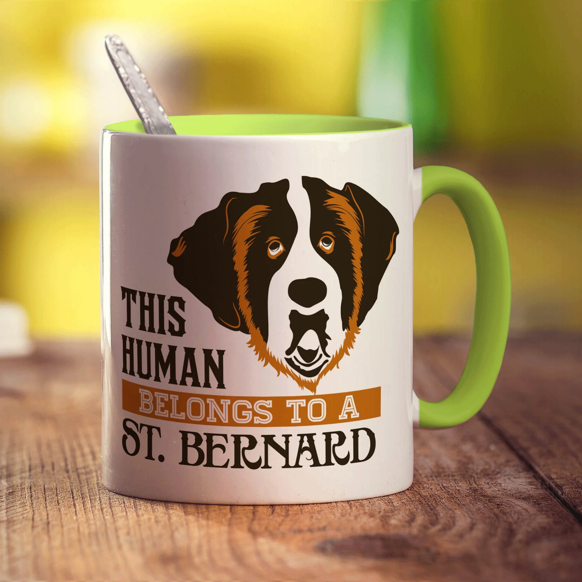 This Human Belongs To A St.Bernard Mug - Image 7