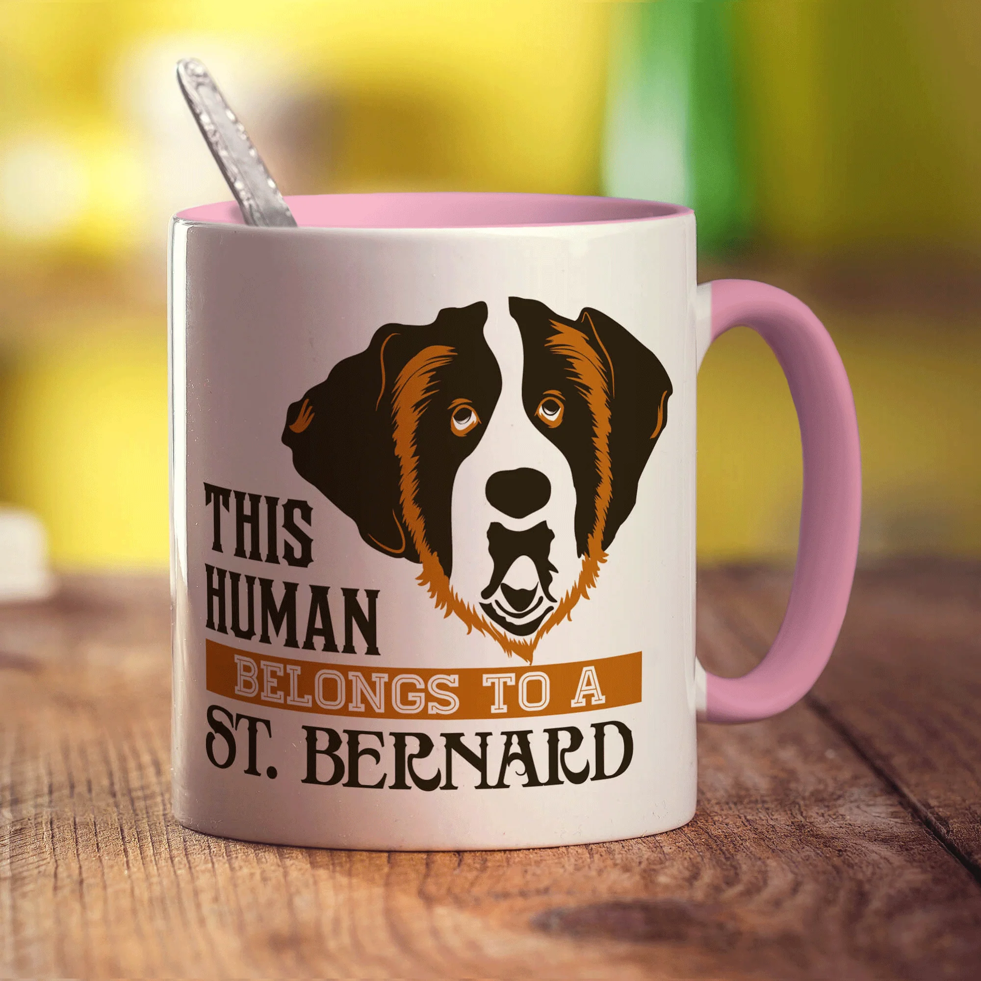 This Human Belongs To A St.Bernard Mug - Image 9