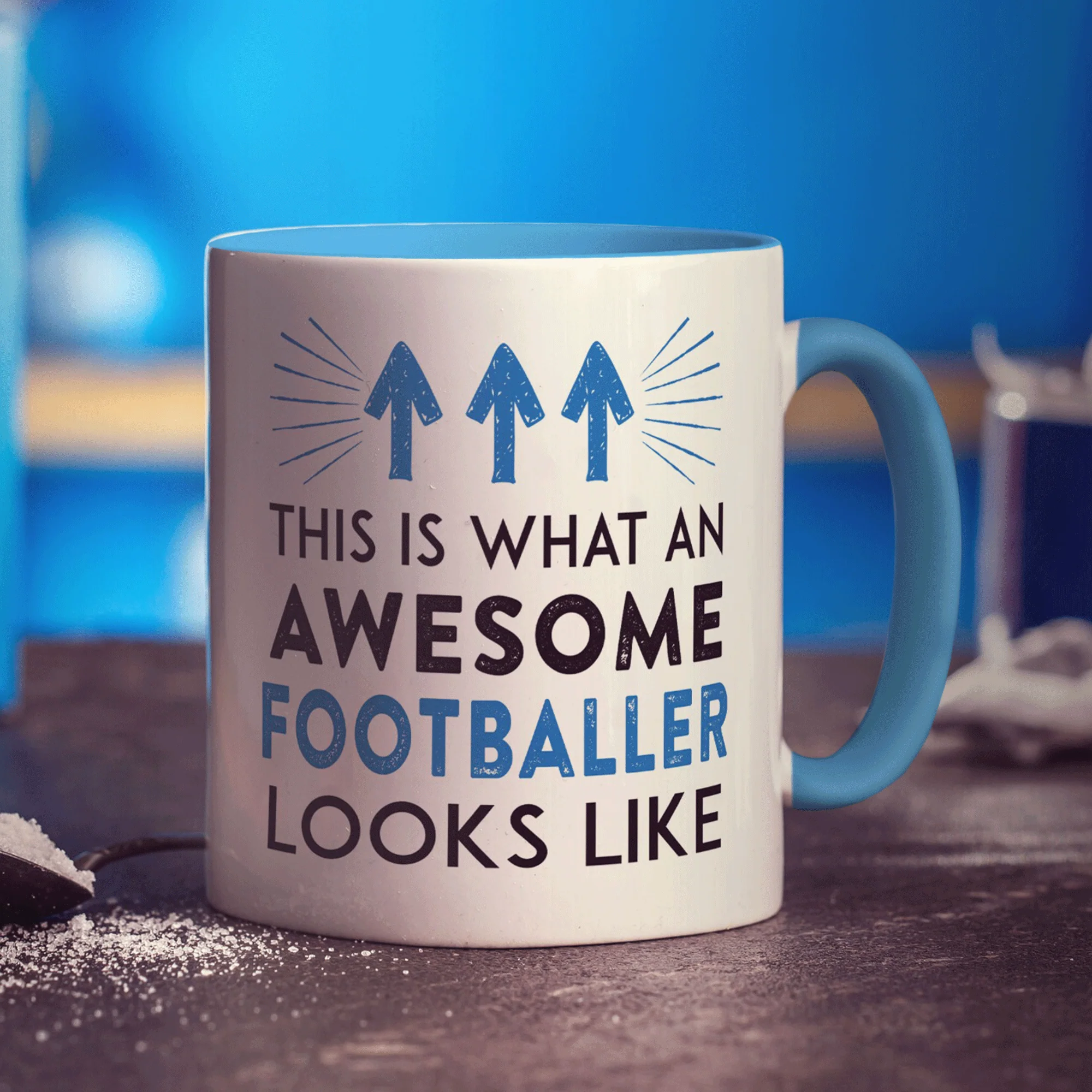 This Is What An Awesome Footballer Looks Like... Blue Mug - Image 10