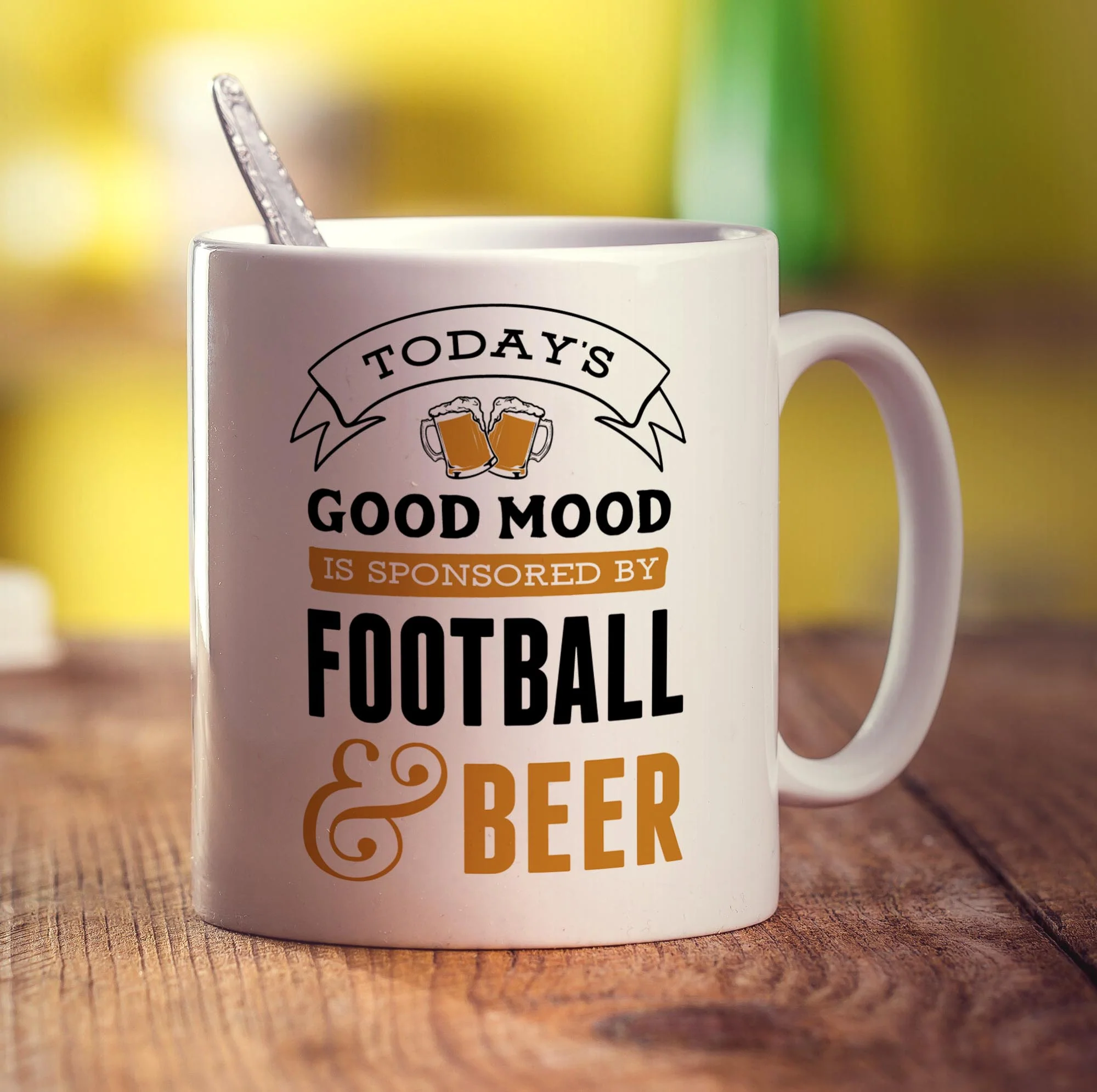 Today's Good Mood is Sponsored By Football & Beer Mug