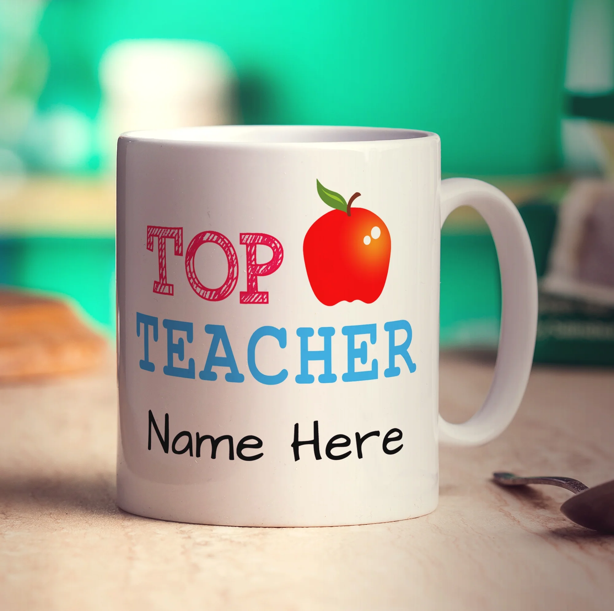 "Top Teacher" Apple Message Mug - Image 5