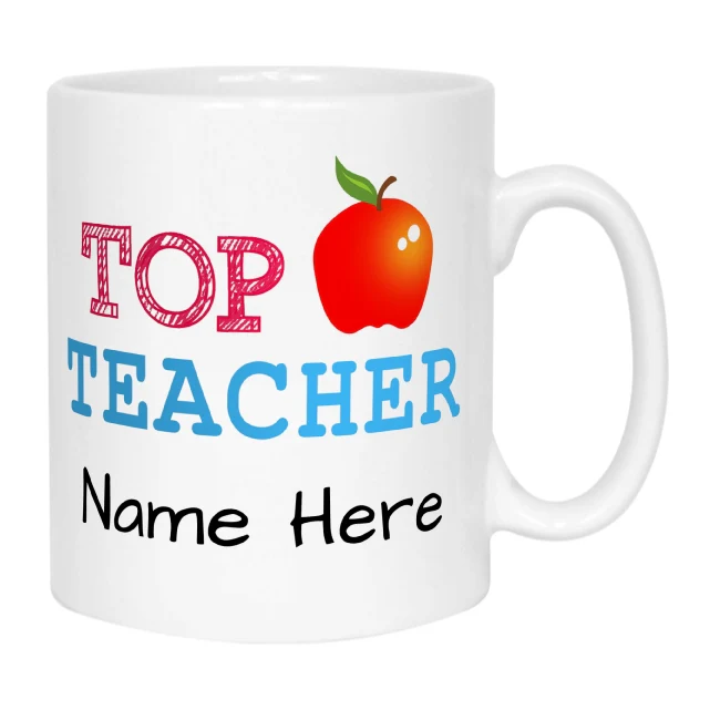 "Top Teacher" Apple Message Mug - Image 8