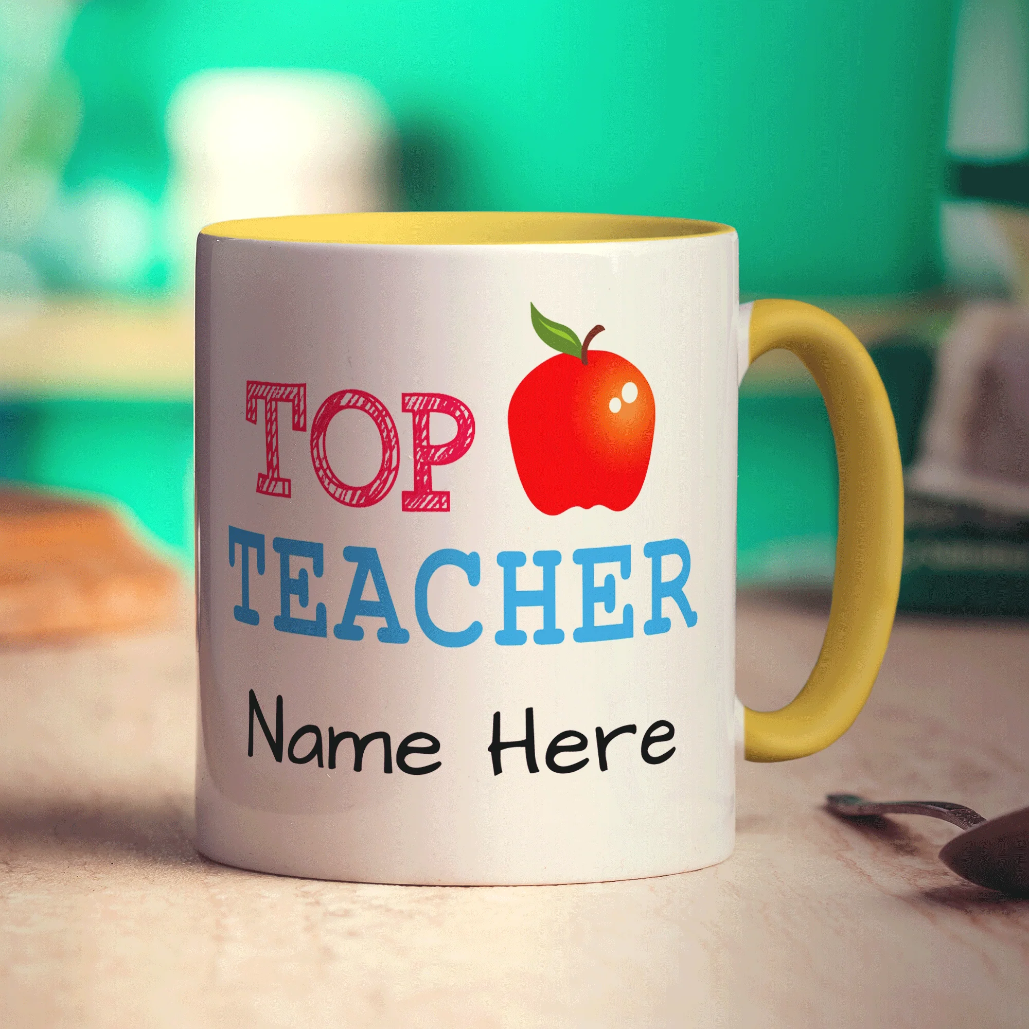 "Top Teacher" Apple Message Mug - Image 9